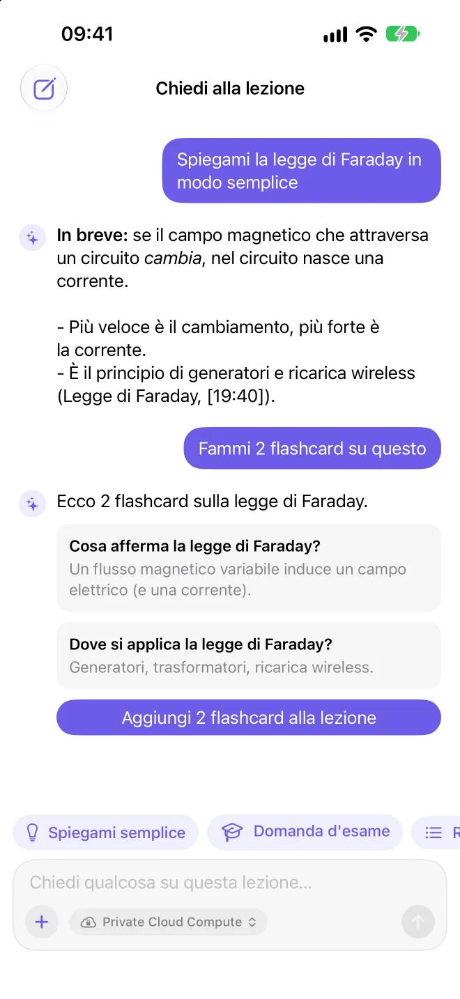 Chat con la lezione