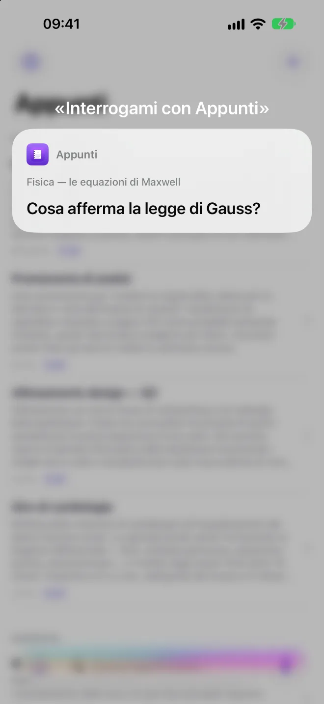 Siri che interroga sulla lezione